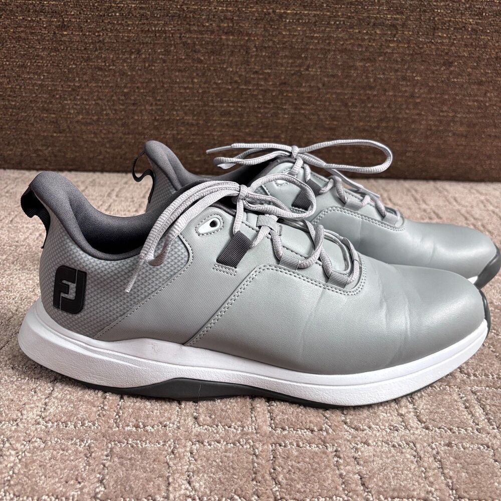 FootJoy ProLite Spikeless Golf Shoes Mens 11 Gray White Waterproof 56923 Lace Up
